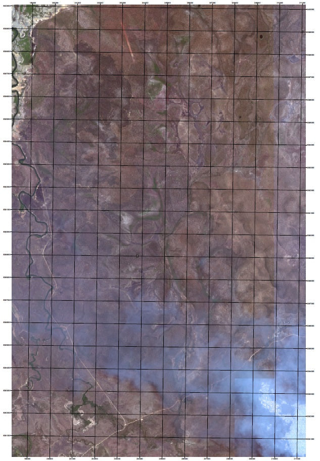 Satellite Imagery with Grid Overlay