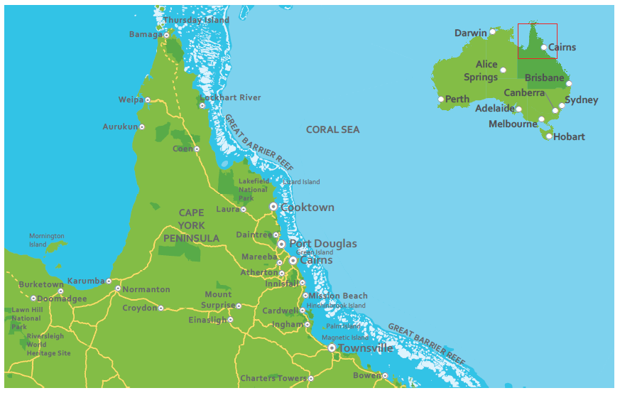 Region Map of Far North Queensland