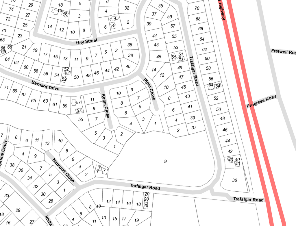 Numbered Properties in Mount Sheridan